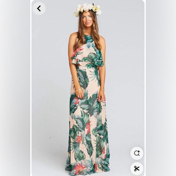 Show Me Your Mumu Princess Di Maxi Skirt Kauai Kisses
matching Crop Top small - Picture 1 of 12